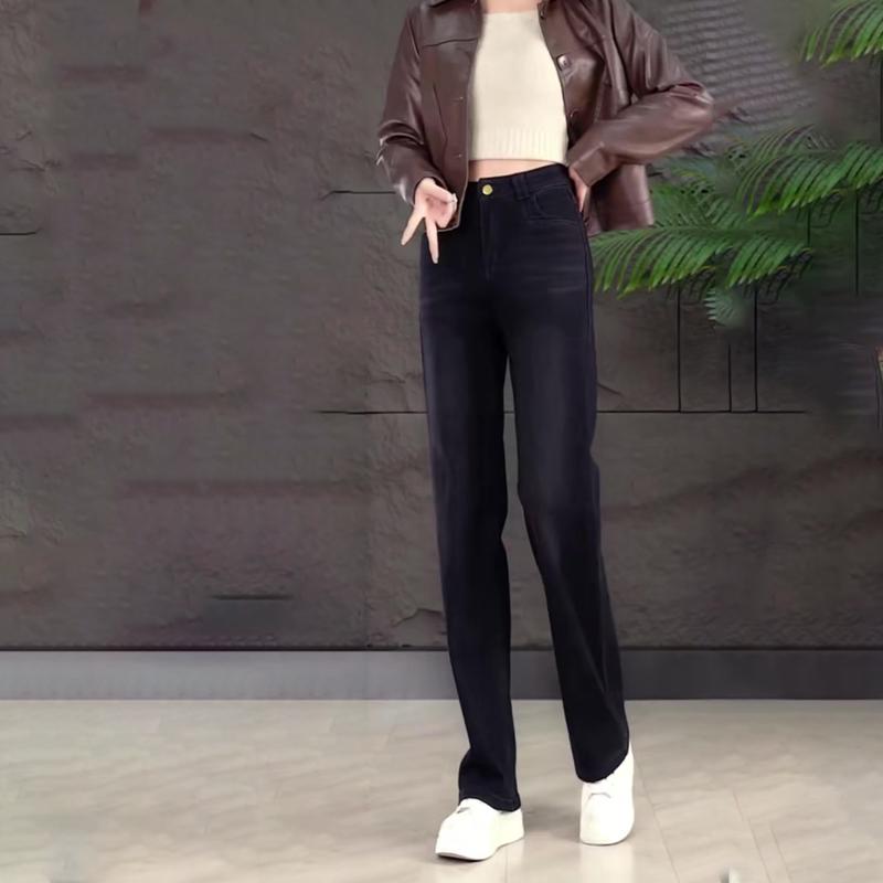 Quần Jean ống xuông cạp cao co giãn mềm mại thoải mái QJF023 - Size S-3XL 6