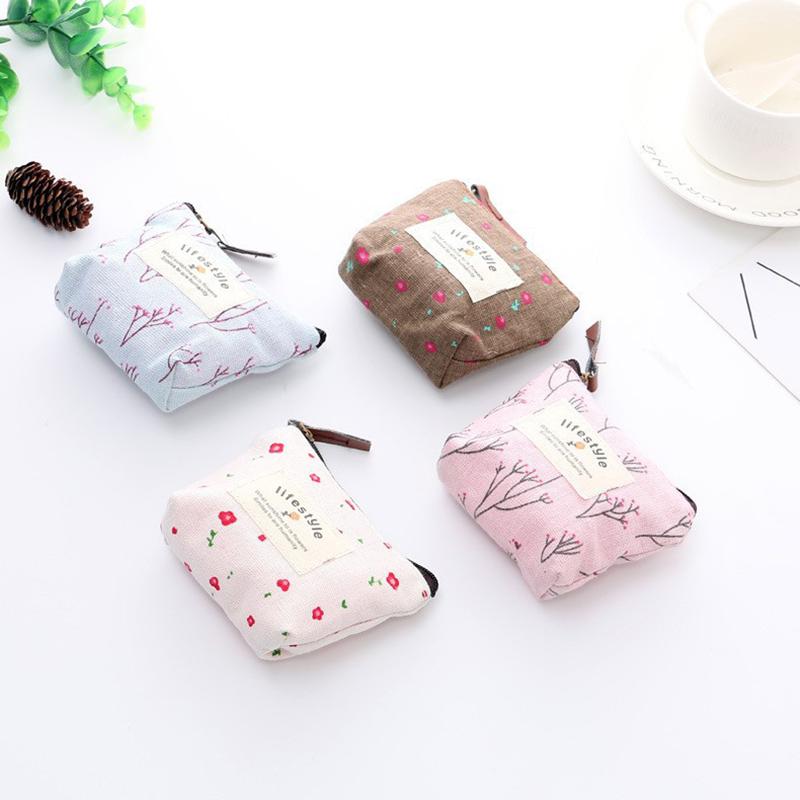 Product Introduction of 3PCS Small Fresh Fragmented Flowers Wallet Canvas Coin Purse Lady Girls Earphone Coin Key Money Storage Bag Zipper Pouch Card Holder 17