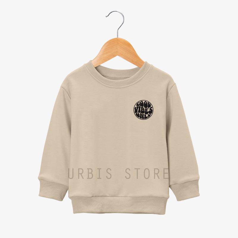 Sweater Anak Usia 3-13 Tahun Laki-laki Perempuan Motif Sablon GOOD VIBES ONLY Bahan Tebal Premium Fashion 2