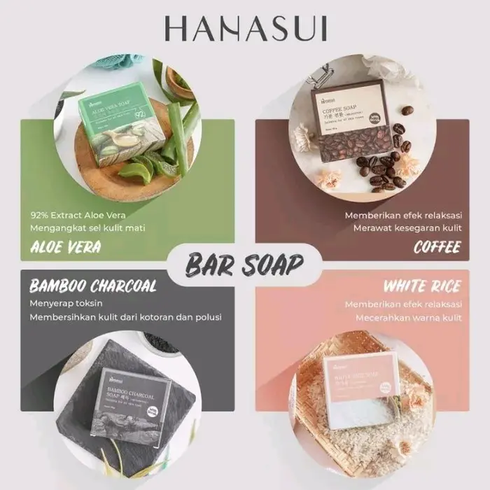 Hanasui Bar Soap Sabun Mandi Batang - 60 GR Hitam Kotoran