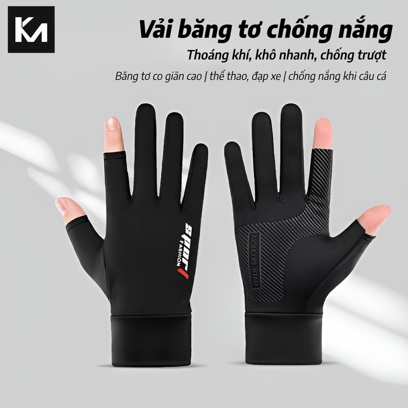 Găng tay hở 2 ngón chống nắng, có thể sử dụng cảm ứng điện thoại, chống nắng UV…