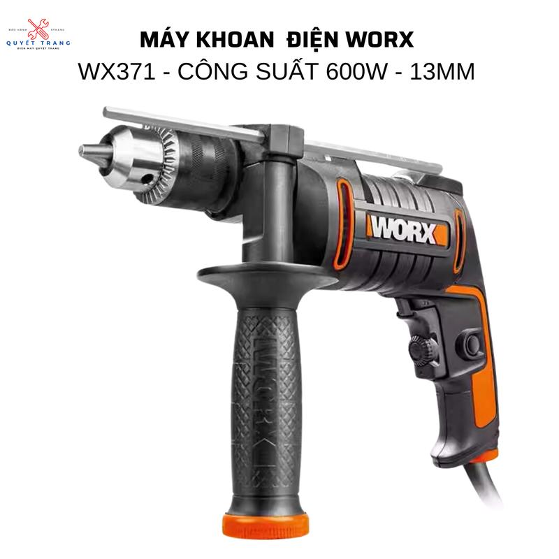 Máy Khoan Điện Worx WX371 Công Suất 600W Đầu Kẹp 13mm Chuẩn Đồng Bắn Vít Khoan Gỗ Tường Gạch