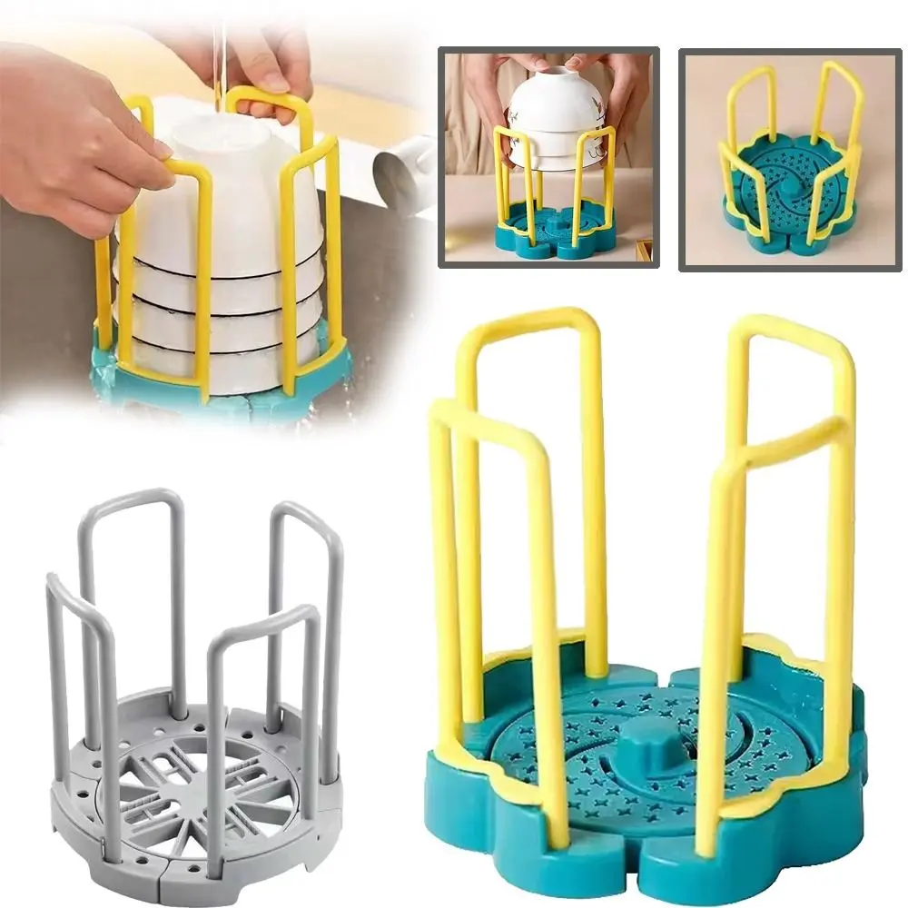 Portable Retractable Bowl Holder Drain Removable Cabinet Dishes Storage Rack Water Cup Kitchen Organizer