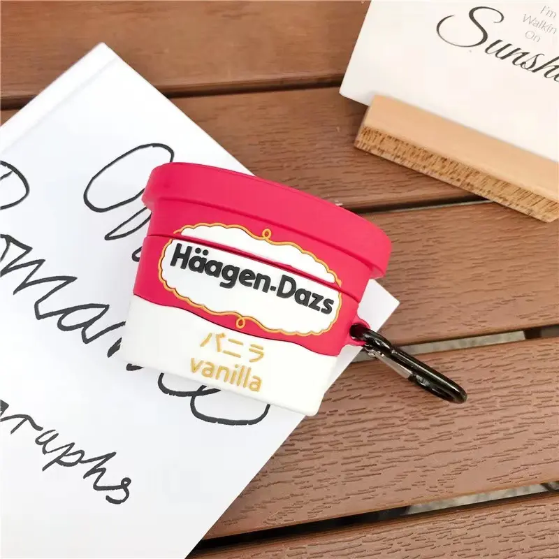 Vỏ AirPods Pro, Thiết Kế Haagen-Dazs Sáng Tạo, Thích Hợp Cho Thế Hệ 1, 2 Và 3, Được Làm Bằng Silicon Bluetooth, Ốp Mềm Bảo Vệ, Thích Hợp Cho Apple, Mới Năm 2024