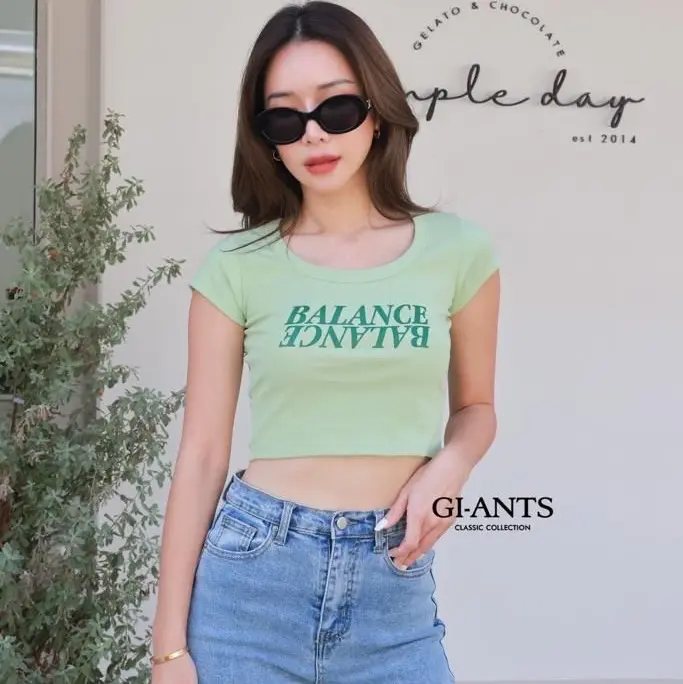 Baju crop import bangkok bahan Katun