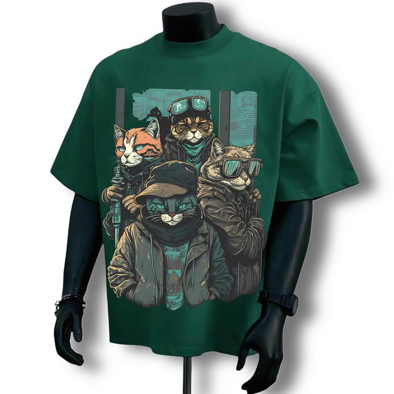 Áo Thun Nam Nữ Chất Cotton 1OO% Mềm Mịn Phông Basic Cổ Tròn Top Menswear 4 MÈO