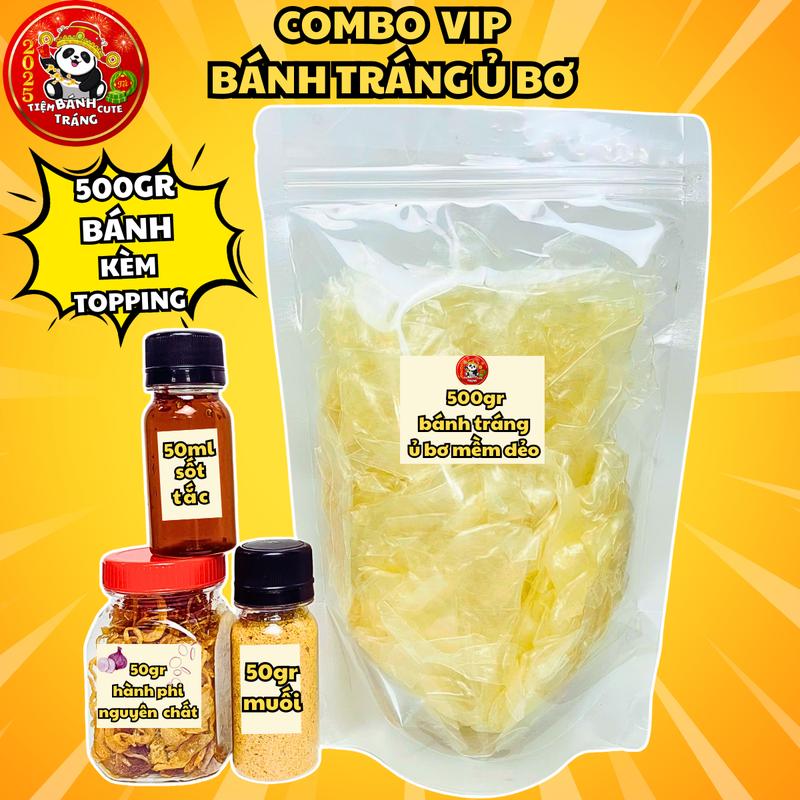 Combo 500gr Bánh Tráng Rìa Ủ Bơ Muối Nhuyễn Hành Phi Gia Vị Nước Sốt
