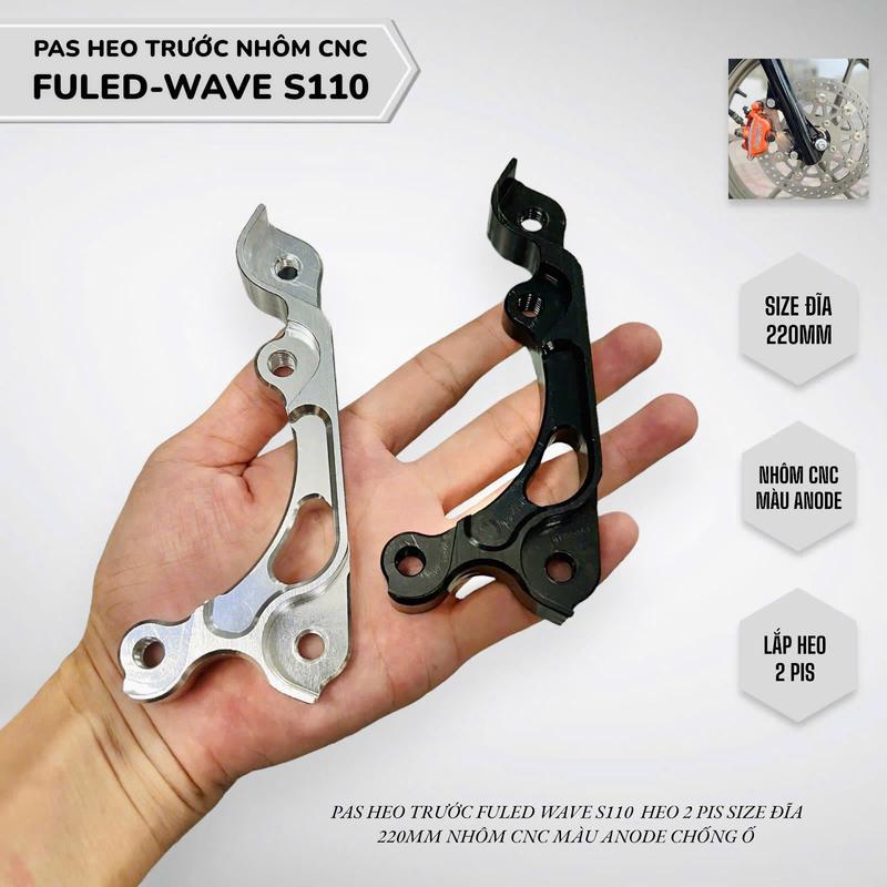 Pas heo trước Fuled Wave S110 heo 2pis size đĩa 220mm nhôm cnc màu anode chống ố lắp như zin Phụ Tùng