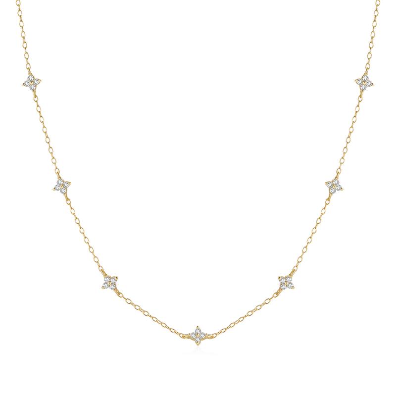 Product Introduction of AIDE 925 Sterling Silver Stacking Choker Chain Women Dainty Flower Zircon Necklace Geometry Korean Clavicle Neck Jewelry Gifts 5