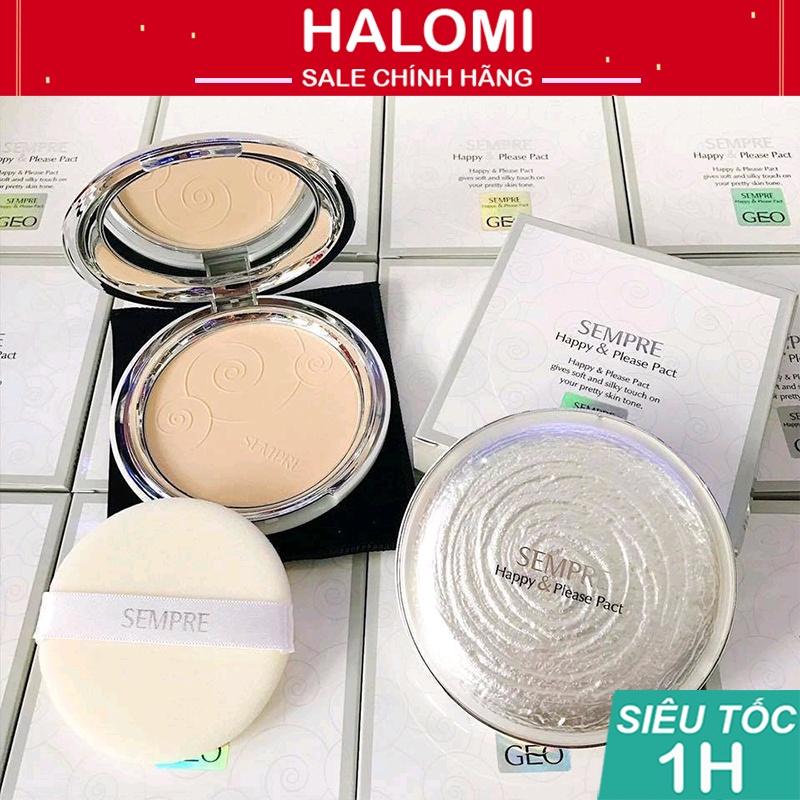 Phấn phủ kiềm dầu Geo Ngọc trai Sempre Happy & Please Pact Hàn Quốc