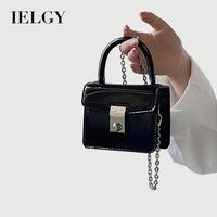 Gambar IELGY IELGY - Niche High-end Small Square Bag Women's New Patent Leather Fashion Chain Shoulder Messenger Bag Hitam Kulit Wanita  SS24 - hitam besar dari IELGY ID Kota Surabaya 1 Tokopedia