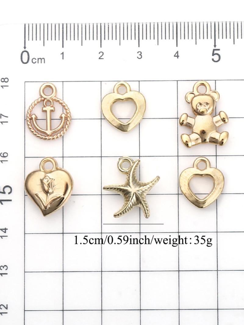 Product Introduction of Random Mixed Shape Animal & Heart & Starfish Design Pendant, Fashionable DIY Jewelry Accessories for Bracelet & Necklace & Keychain & Phone Chain 1