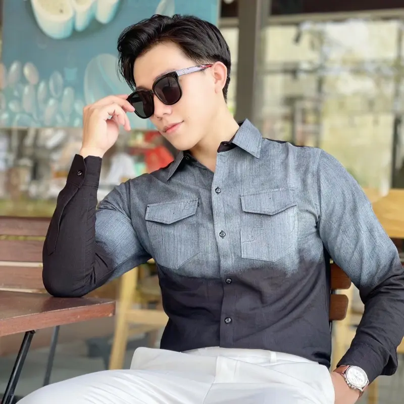 Áo Sơ Mi Nam Nữ [CAO CẤP] Dài Tay Phối Khói - Vải Đũi [CAO CẤP] Dày Đẹp - X2 Màu Đen + Trắng Chuẩn Form [NMEN STORE] Menswear Jean Shirt classic