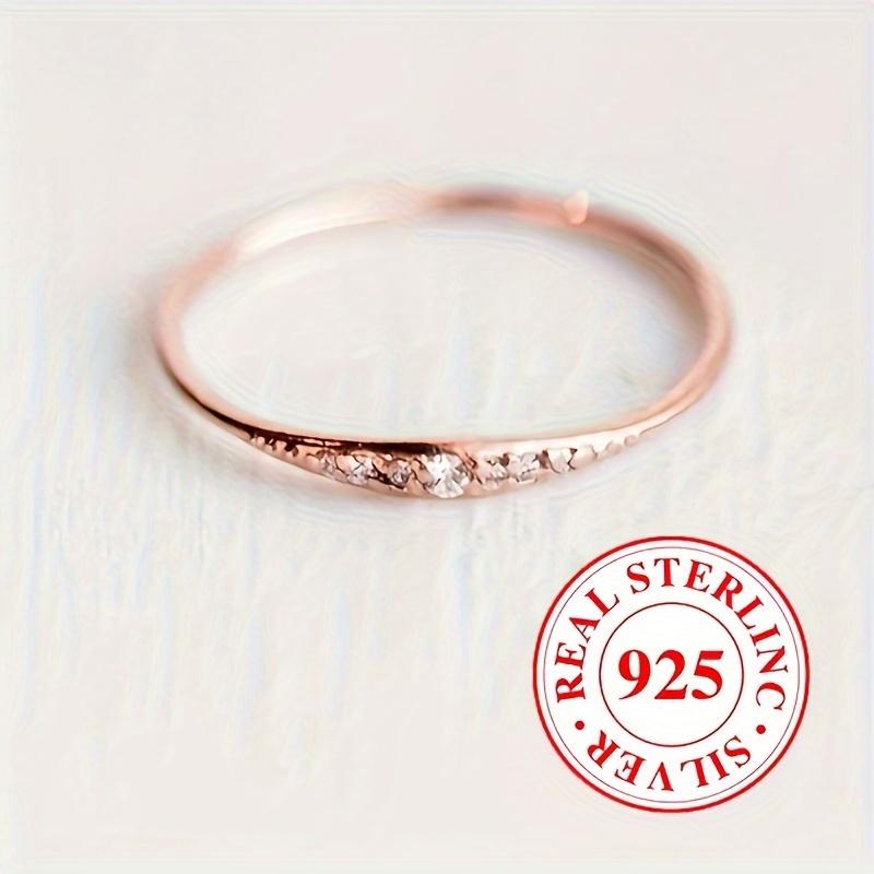 Product Introduction of Permanent Ring 925 Sterling Silver Diamond Shining Simple Design Silver/ Gold/ Rose Gold Choose Your Favorite Color High Quality Jewelry 8