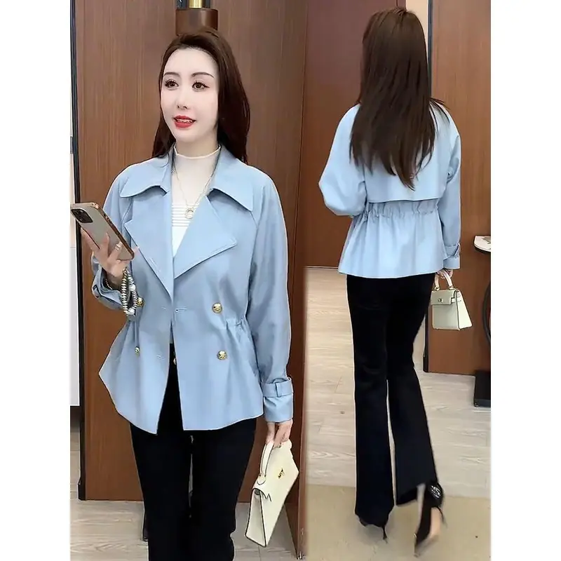 Áo khoác ngoài ngắn, thời trang, dành cho phụ nữ, phong cách mới mùa Mùa Xuân, eo Rộng rãi, Bó Sát, hai bên ngực, Dễ Phối Đồ áo Thường Ngày 1