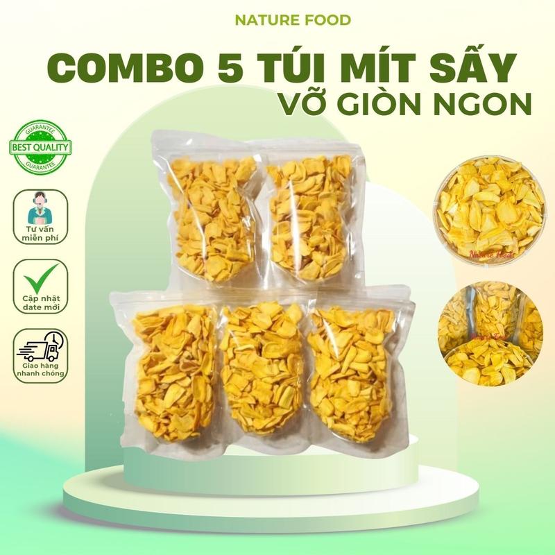 Combo 5 túi Mít Sấy VỠ bao giòn ngon NATURE FOOD