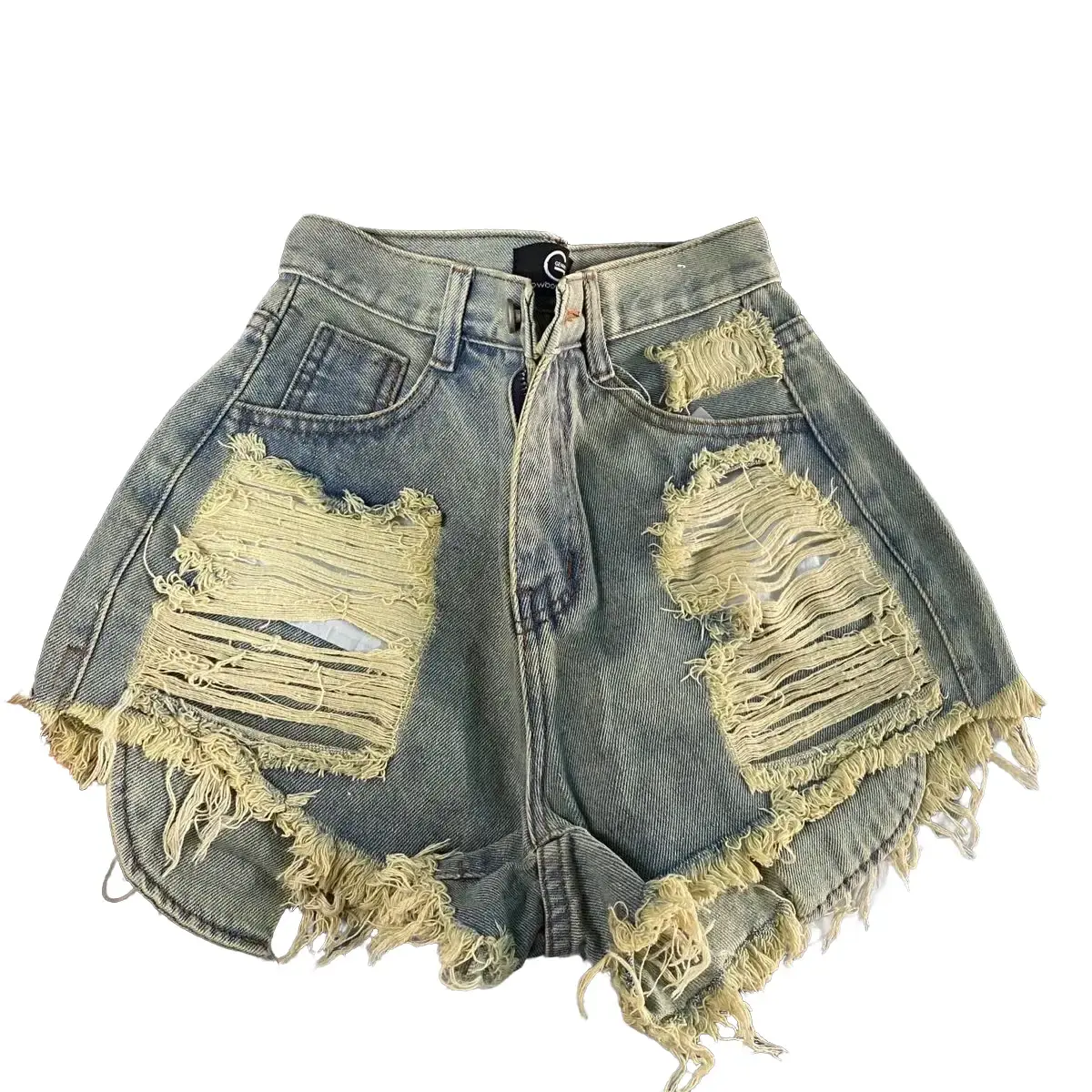 Quần sọt đùi jean rách to túi lộ vải jean cotton dày dặn hách đang tôn da Nữ Denim Women_Phuongsito1