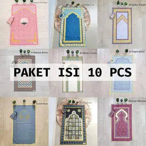Paket Isi 10 [PRODUSEN SAJADAH & JILBAB] Sajadah Travel Random Motif | Souvenir Oleh oleh Haji dan Umroh | Hampers Lebaran Made in turkiye