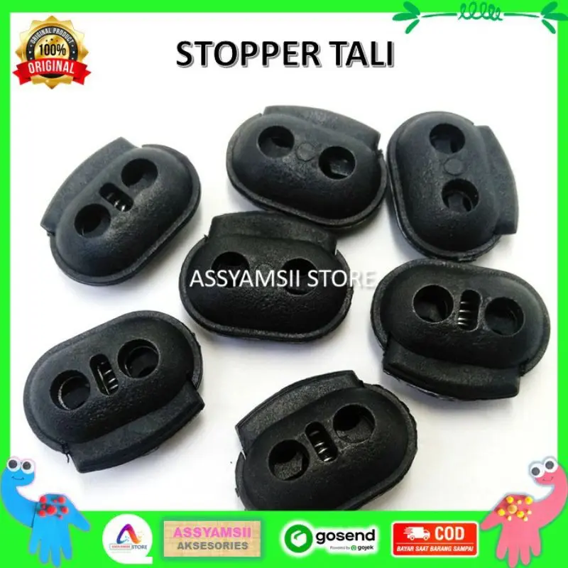 Stoper Stopper Tali Compo Dua lubang oval Jaket Tas Celana  Masker prbu srz
