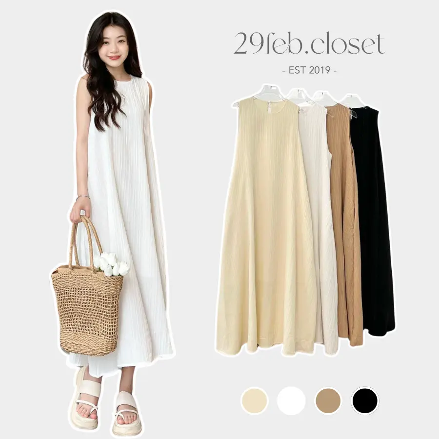Váy ba lỗ đũi gân 2 lớp dáng xòe dài - 29feb.closet - V85 Nữ Dress Women | BigBuy360 - bigbuy360.vn