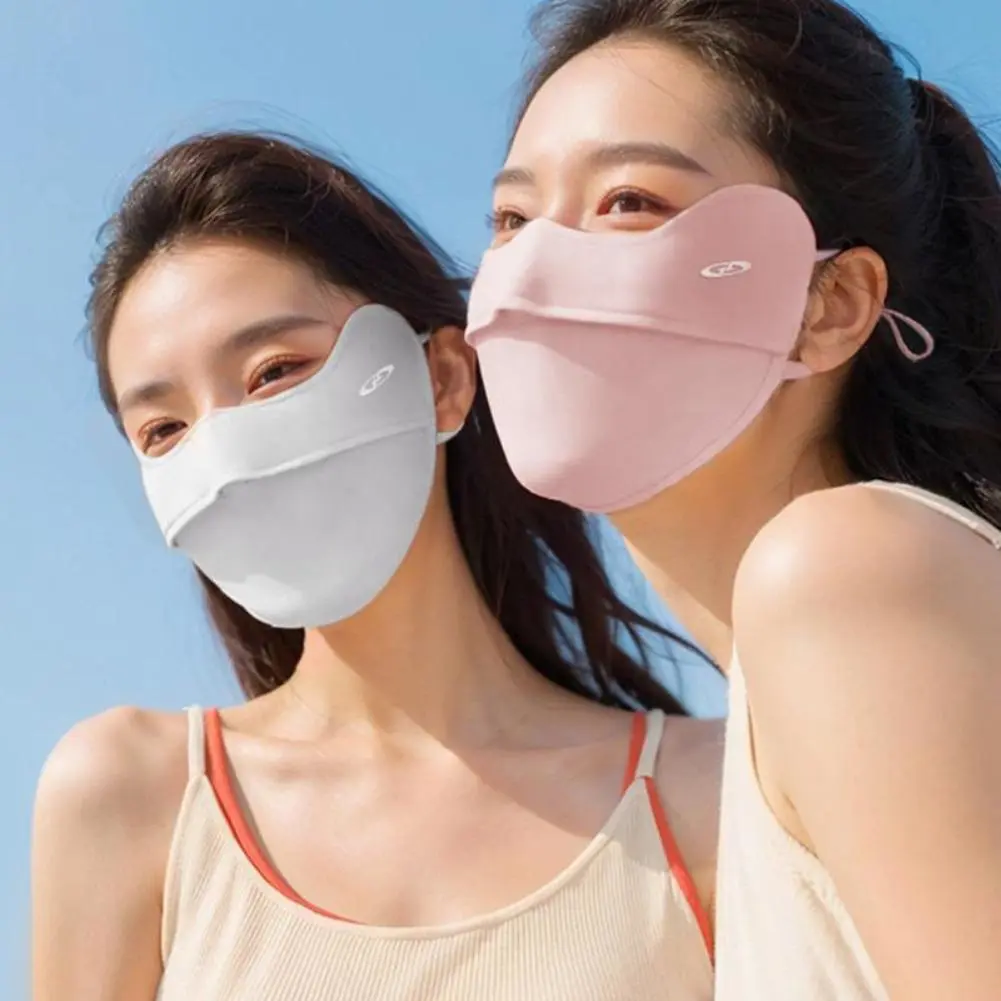 Sun Protection Women Men Ice Silk Mask Summer UV Protection Cycling Face Cover Breathable Washable Outdoor Sport Scarf