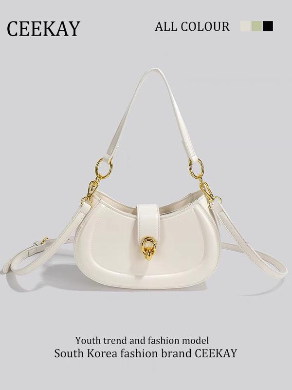 [SẴN HÀNG] Túi Ceekay chính hãng | Túi xách nữ cao cấp dáng bán nguyệt da trơn có thể thay dây - Full box - CK69 tuidanu