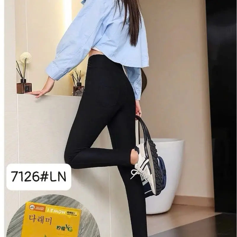 Quần legging lót lông  cạp cao 3 cúc, bản cạp điệu dây đan Lemon 7126 - freeship miễn phí giao hàng toàn quốc 6