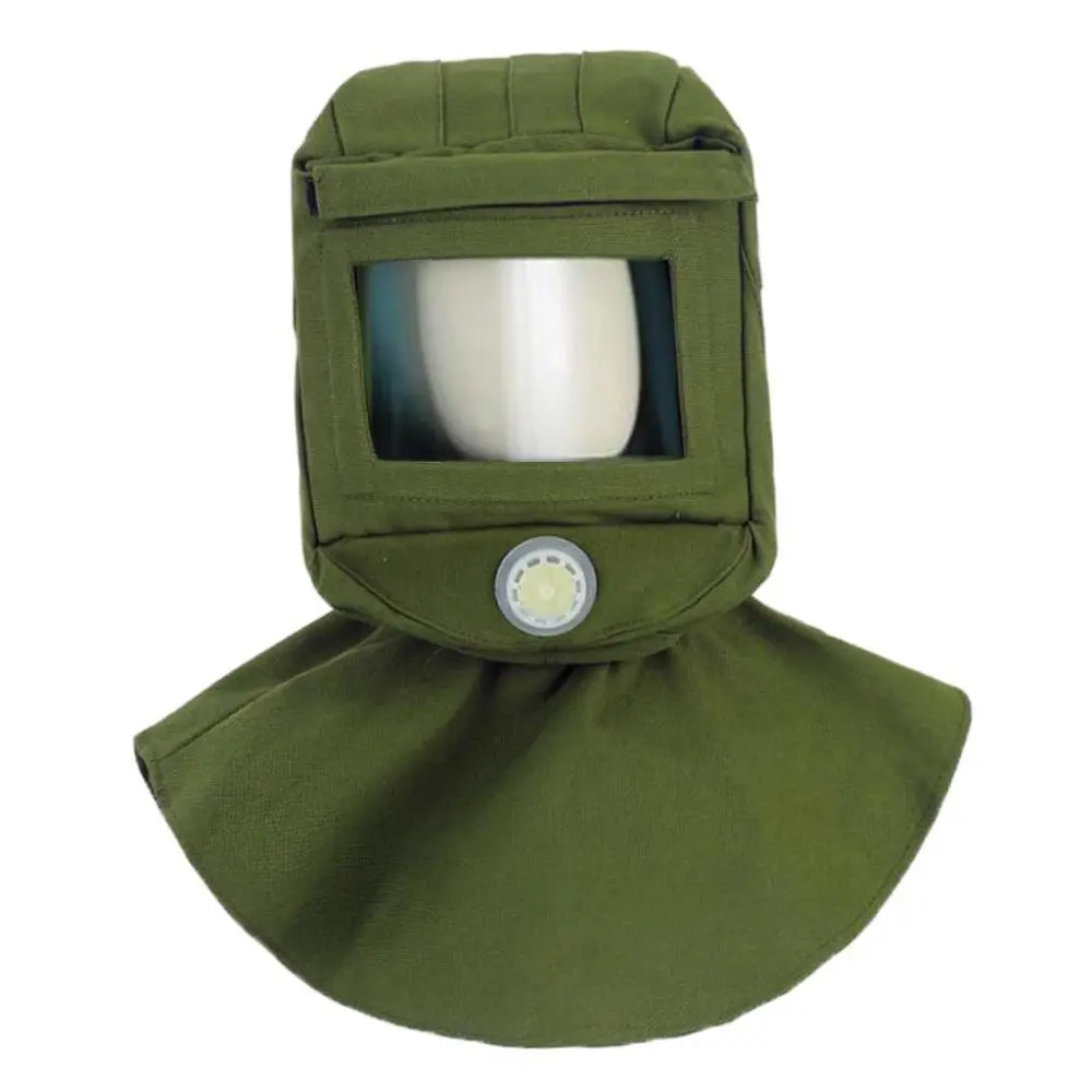 Industrial Face Shield Sand Blasting Hood Canvas Shawl Anti Dust Anti Wind Elastic Design for Polishing Dust