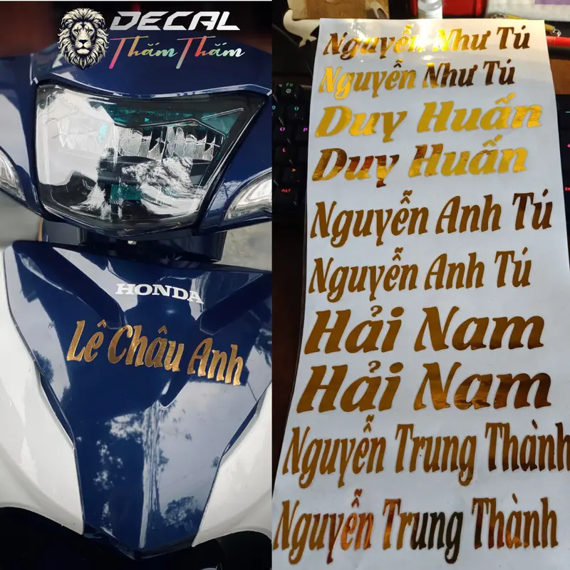 Tem Chữ Ký Dán Xe Theo Yêu Cầu Cao Cấp Nhiều Quà Tặng (Anh chị ghi tên muốn làm tem vào ghi chú hoặc ibb cho shop ạ) 2