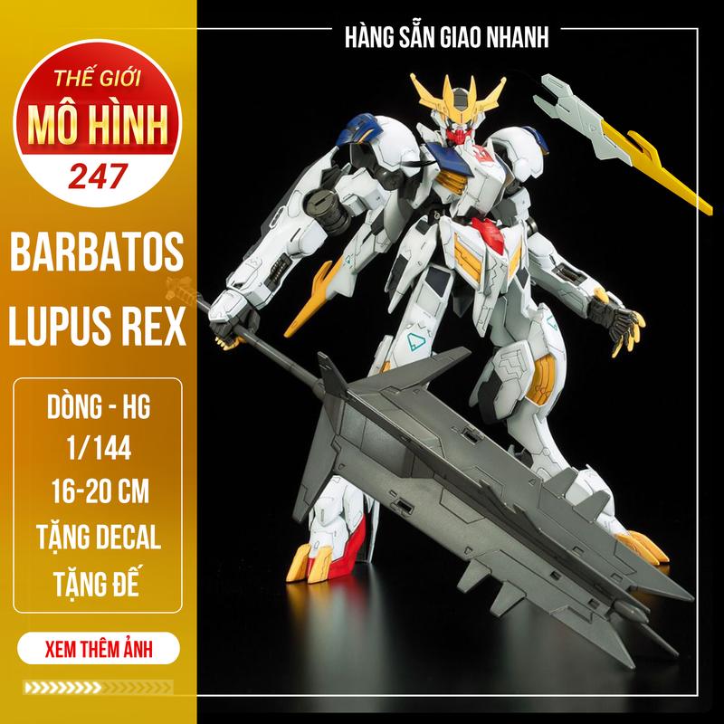   Siêu phẩm  Mô Hình Lắp Ráp HG IBO Barbatos Lupus Rex - Kèm đế + Decal gundam barbatos  mắt quỷ 