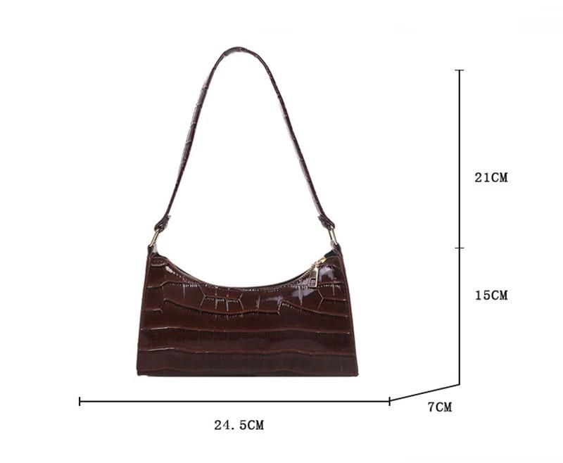 Product Introduction of Fashion PU Leather Bags for Women Alligator Pattern Armpit Handbag Female Small Underarm Messenger Bag Purse 27