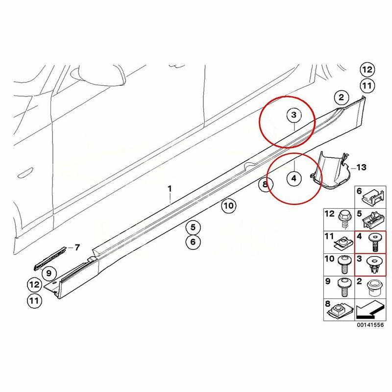 Núm Vít Chốt Che Phía Cửa, Miếng Đệm Nẹp Bệ Dải Đáy, 20 Cặp, Cho BMW 5 & 6 Dòng 4