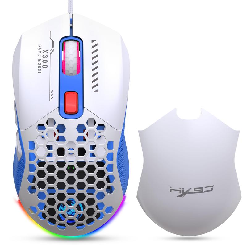 Wired Mouse, RGB Backlight Hollowed Out Gaming Mouse with Replaceable Back Cover, Lightweight Mouse for Home & Office 4