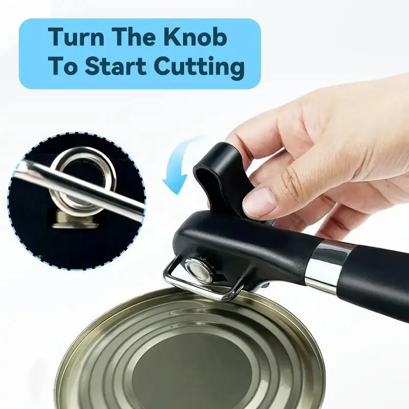 Manual Can Opener, 1 Count Portable Labor-saving Can Opener, Multifunctional Can Opener for Home Kitchen Dormitory Picnic 2