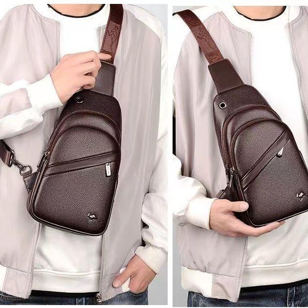Túi Đeo Chéo Da Nam, Kangaroo, Túi Đeo Ngực, Túi Pannier Ba Lô, Đa Năng, Dung Lượng Lớn, Túi Đeo Một Bên Vai Đi Chơi Hàng Mới Về 5