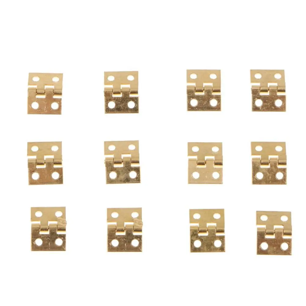 12x Mini Metal Hinge Jewelry Box Dollhouse Hinges with