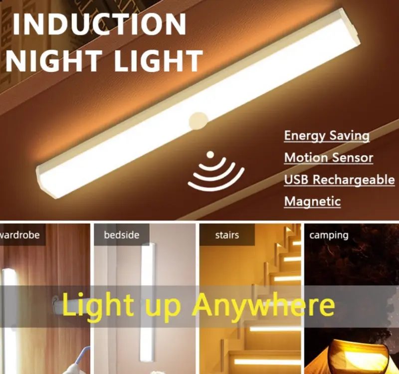 YHOME Lampu tidur LED tombol multifungsi lampu belajar lampu lemari portable / Lampu Stick Panjang LED Sensor Gerak Magnetic Motion Sensor Y258 4
