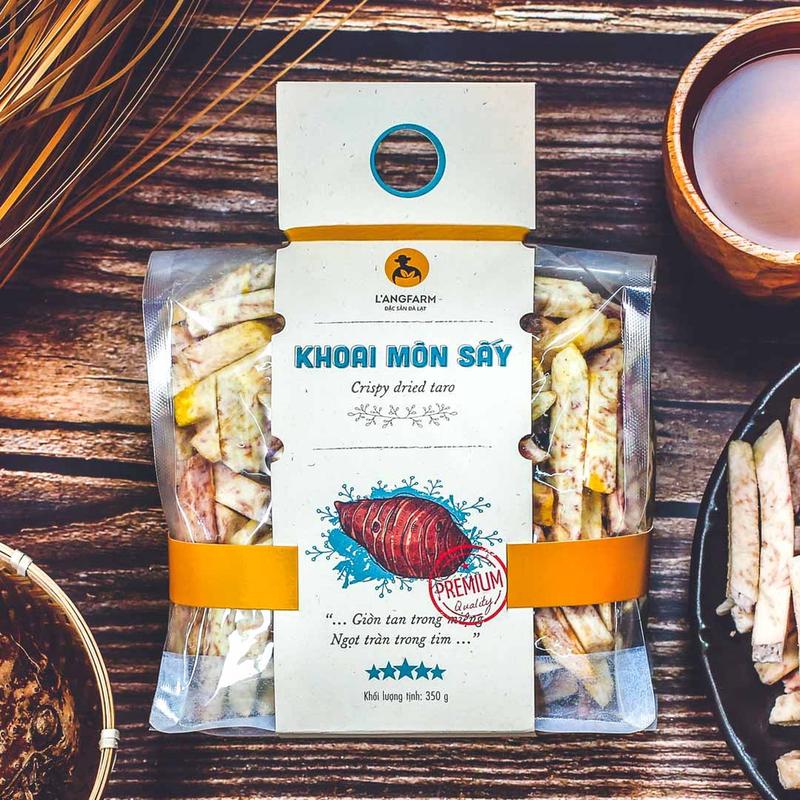  Khoai môn sấy giòn L'angfarm 350g bịch mẫu mawashi 