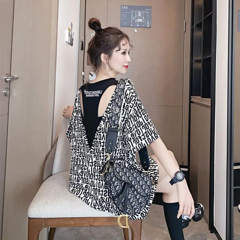 Áo Thun ngắn Tay Hở Lưng, Dành Cho Nữ, Chất Liệu Cotton, Hàng Mới Về Mùa Hè 2021, Phong Cách Hàn Quốc, Ins Siêu Phổ Biến, Thiết Kế Mơ Giấu, Phong Cách Phương Tây, Áo Dễ Phối Đồ Thời Trang