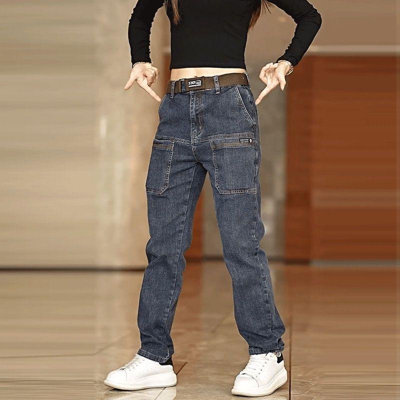 Product Introduction of Fashion men's work jeans, casual multi-pocket straight pants, thin stretch pants 3
