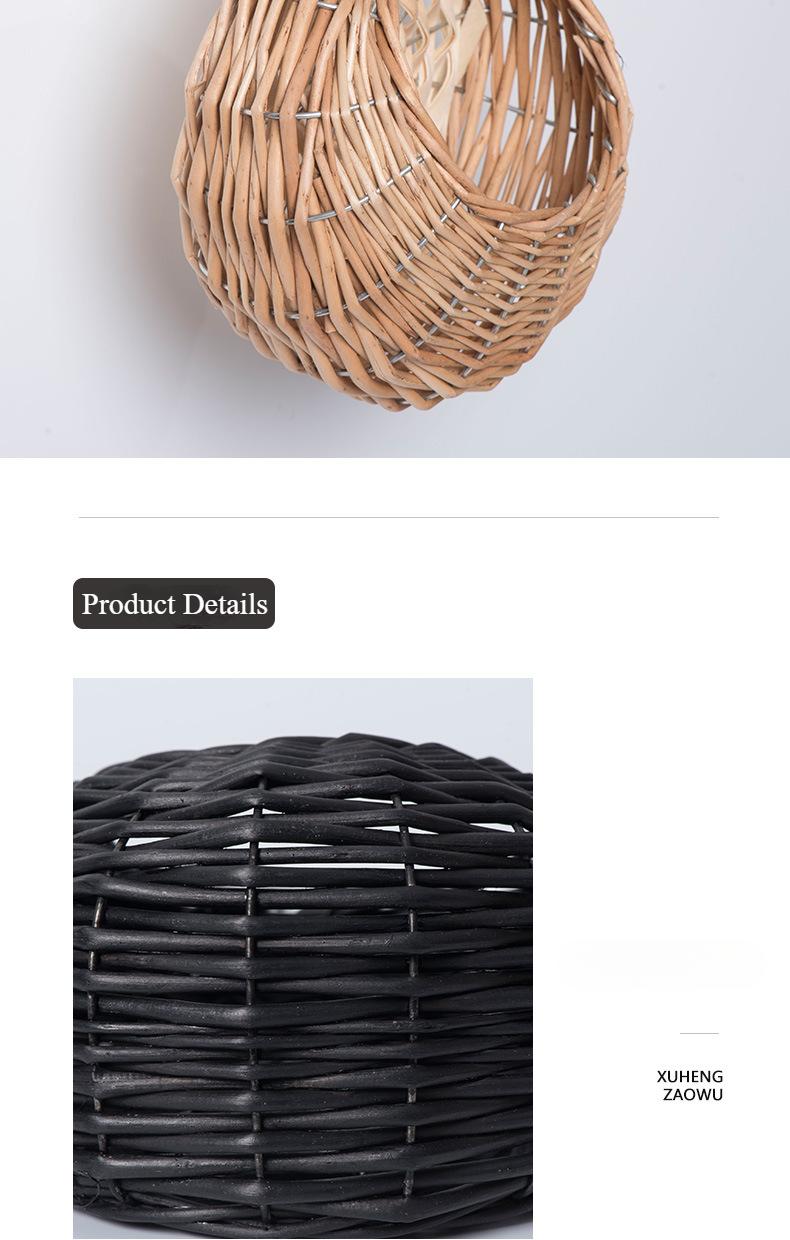 Product Introduction of Rattan Flower Basket Willow Wall Hanging Flower Pot Creative Hand Woven Hanging Flower Basket Storage Basket Succulent Wall Hanging Flower Pot Organiser 5