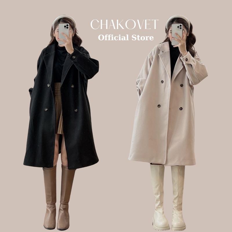 Áo Khoác Dạ Dáng Dài Cổ Vest 2 Túi Sườn Cực Thanh Lịch A8547 Áo Dạ 2 Lớp Thích Hợp Học Sinh Công Sở Thời Trang Hàn Quốc