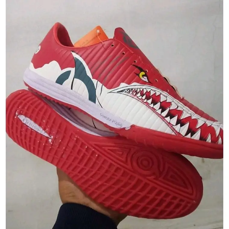 Sepatu futsal alpha abu abu lis hijau 3