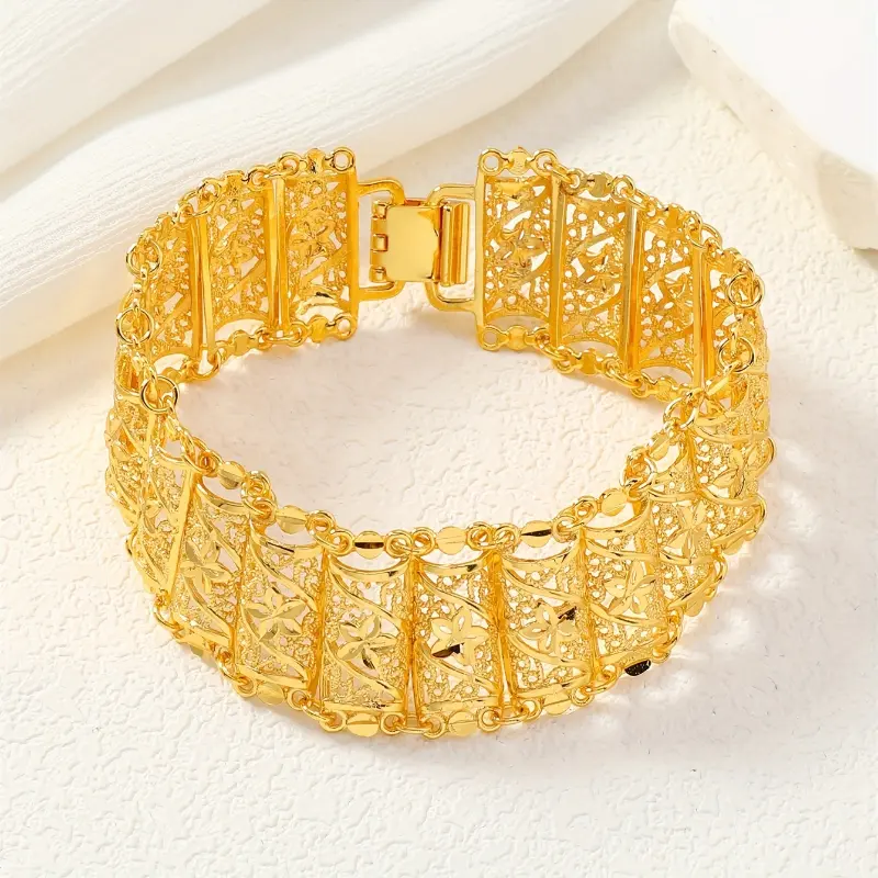 Elegant Adjustable Floral Bangle Bracelet for Women - Vintage Luxury Style, Perfect Weddings & Parties delicate gift 2