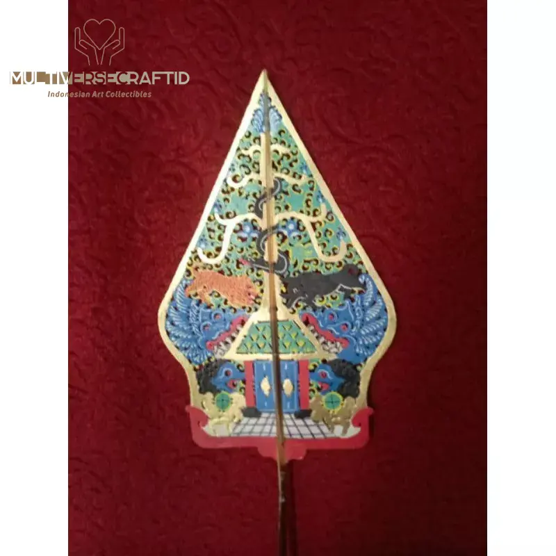 Miniatur Wayang Kulit Asli 30cm Gunungan Wayang Bahan Kulit Sapi 2
