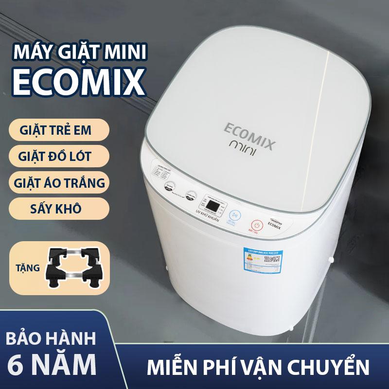 Máy giặt mini ECOMIX tự động - giặt sấy khô vắt - Bảo hành 6 năm - ánh sáng xanh khử khuẩn Làm Sạch