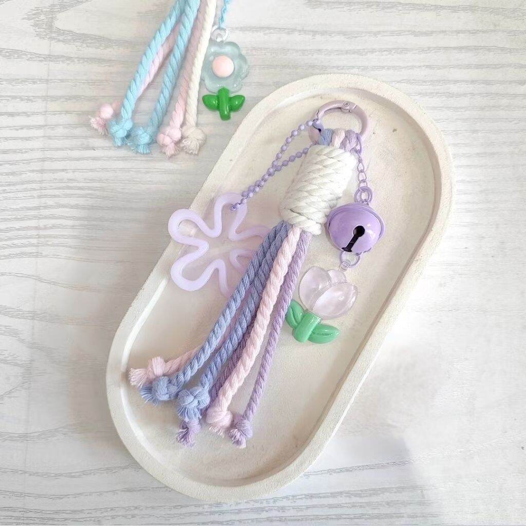 [ TokoAzkia33 ] Best selLer!! Keychain Charm GANTUNGAN TAS / GANTUNGAN KUNCI CLAY BUNGA TANGKAI