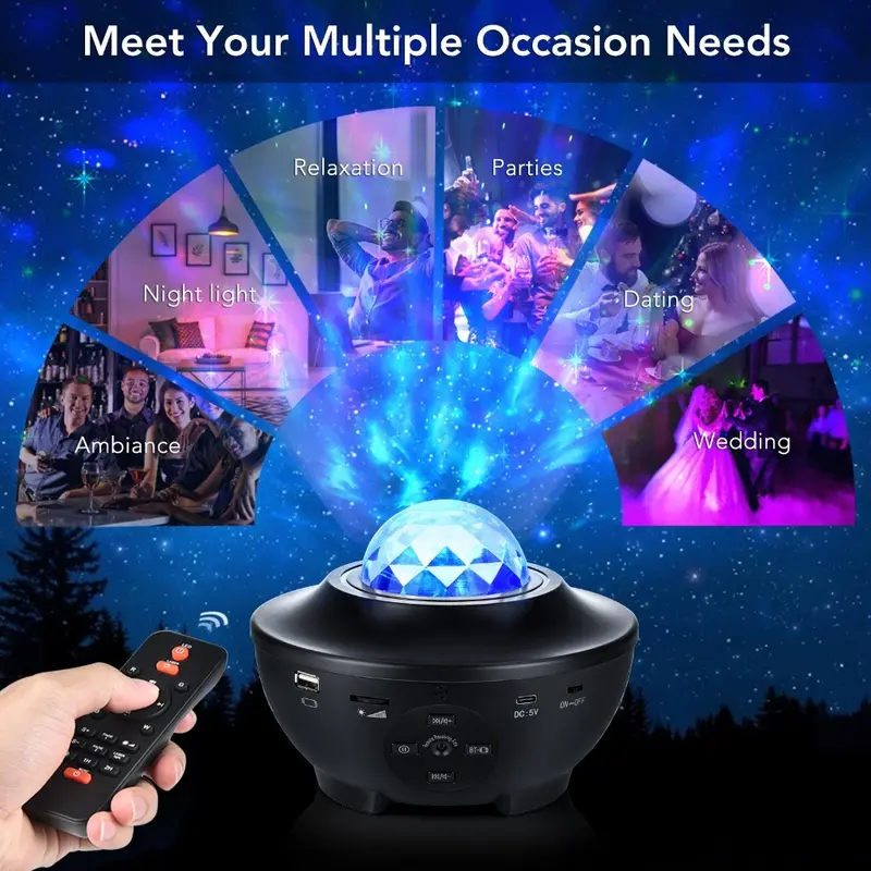 Lampu Proyektor Dengan Speaker Langit Bintang 2in1 Galaxy Nebula Lamp Starry Light Secret Home 2
