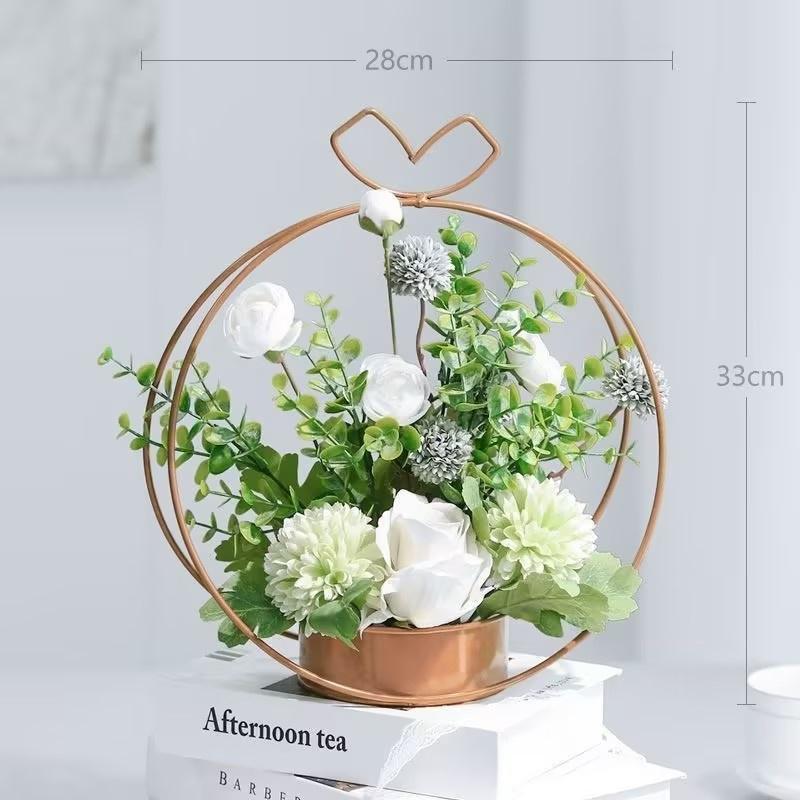 Product Introduction of Artificial Flowers Faux Peony Silk Hydrangea Flower with Metal Vase Fake Plants for Wedding Table Centerpieces Nightstand Home Office Decor Ornaments Decorative Fruit Plastic 5