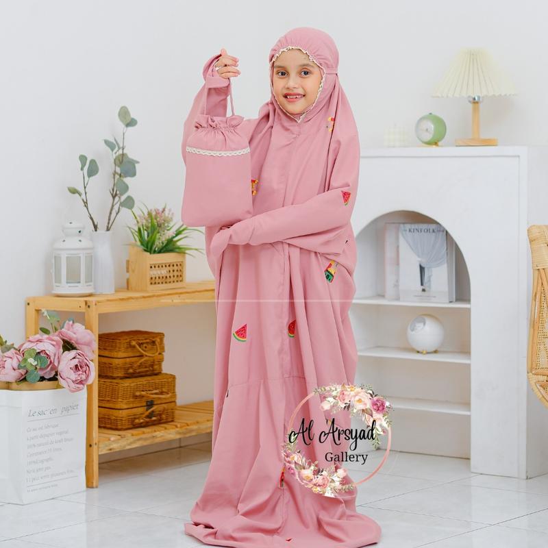 Mukena terusan MESJID semangka al aqsha palestina anak SD Remaja | Al Arsyad Bordir Cantik Muslim 5